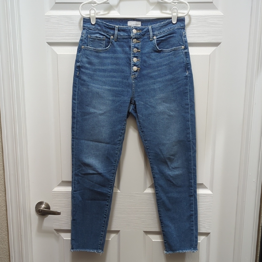 LOFT The Curvy Skinny Button Fly Jeans 8/29